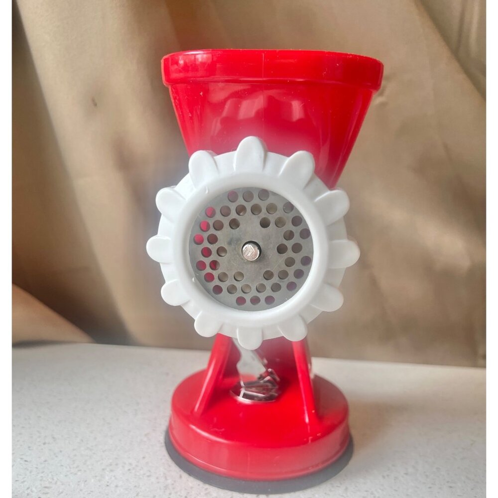 Pedrini Lillo Manual Meat Grinder Pasta Maker Red Plastic Italy Removable Handle - Picture 6 of 15